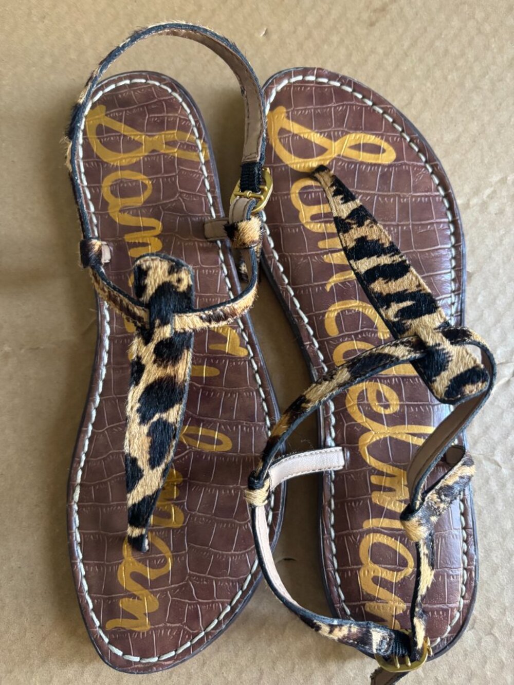 Sam Edelman Gigi Sandals size 7 tan leopard BRAND NEW/NEVER WORN